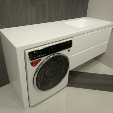 Подвесная тумба с г-образной столешницей из камня, модель 1