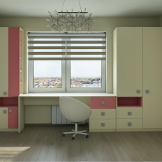 Мебель в детскую бело-розовая, модель 2