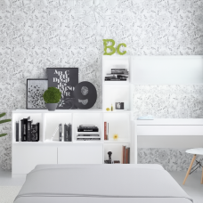 Мебель в детскую с рабочей зоной и декоративным стеллажом,  модель 6