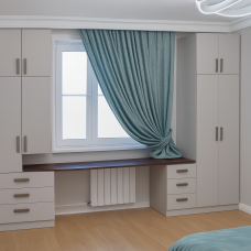 Мебель в детскую вдоль  окна, модель 8