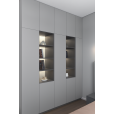 Шкаф серый в гостиную , модель 12